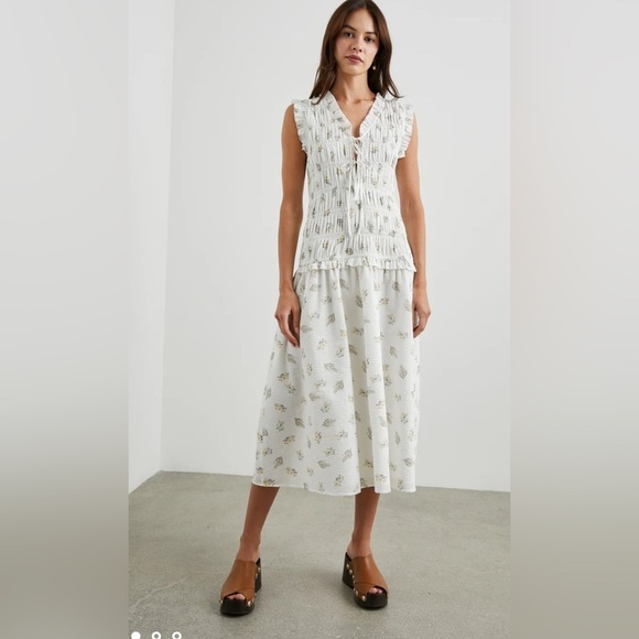 Rails Dion DressAmaryllis White Floral Sleeveless Dress size Medium